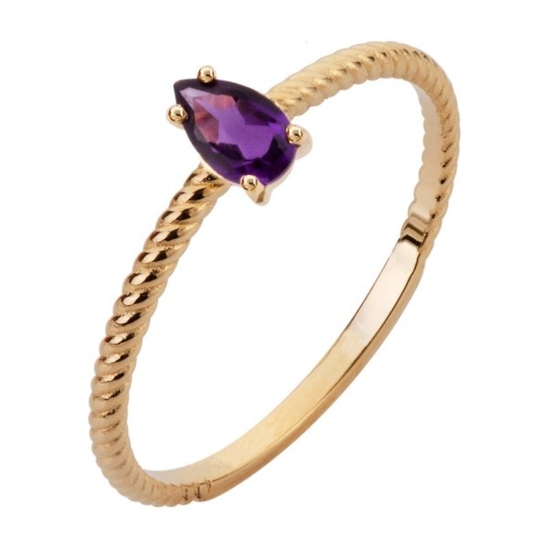 Anel Solitário com Ametista