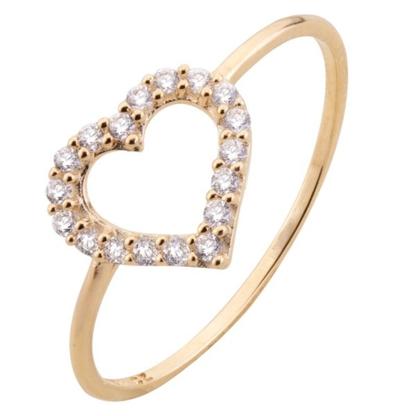 Anel Coração com Pedras