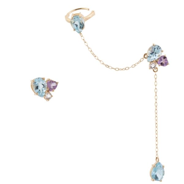 Brinco com Pedras Naturais e Cartier