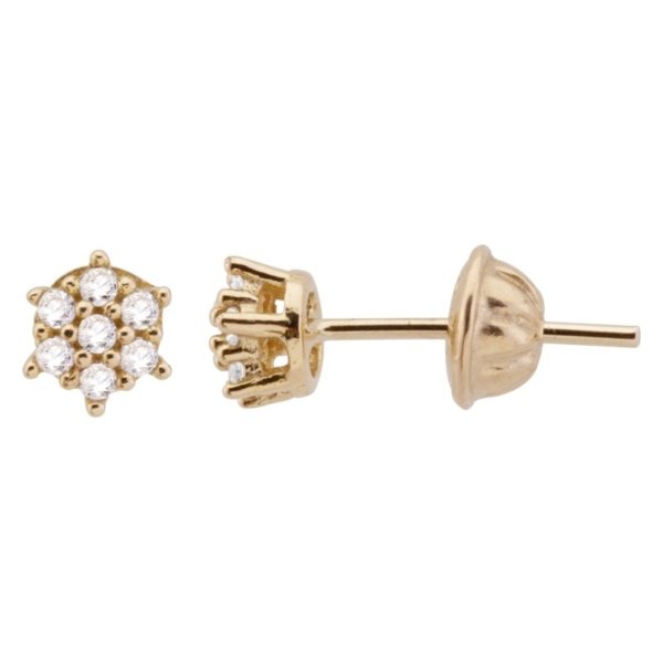 Brinco Chuveiro Redondo com Pedras