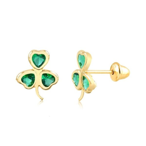 Brinco Trevo com Pedras