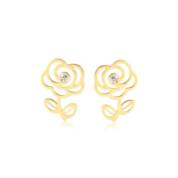 Brinco Rosa com Pedra