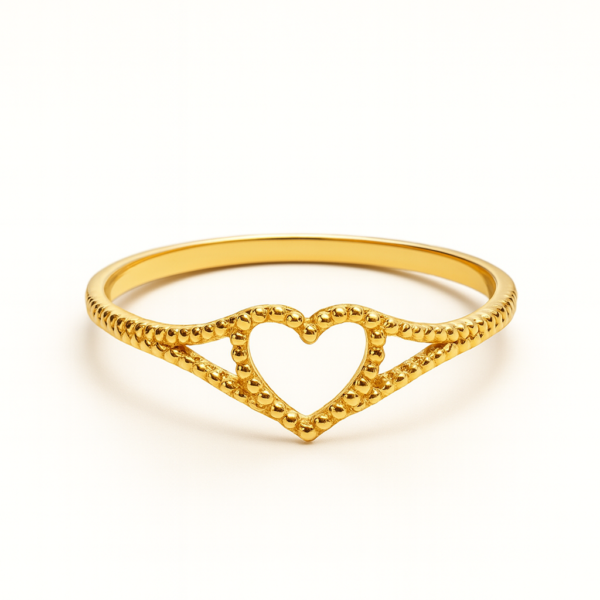 Anel Coração Bolinhas