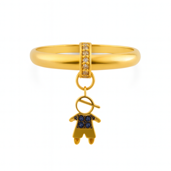 Anel Aparador com Menino e Pedras