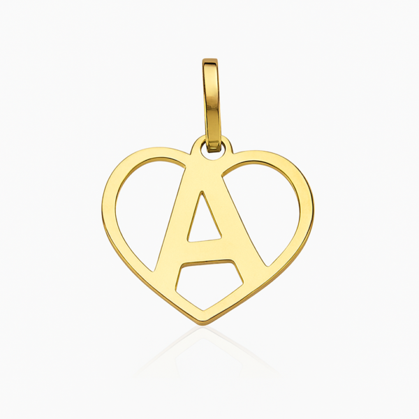 Pingente Letra A Coração