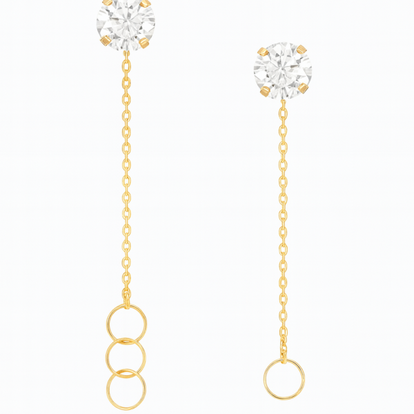 Brinco Ponto de Luz com Corrente Bailarina