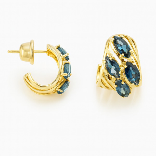 Brinco Fios com Topázio