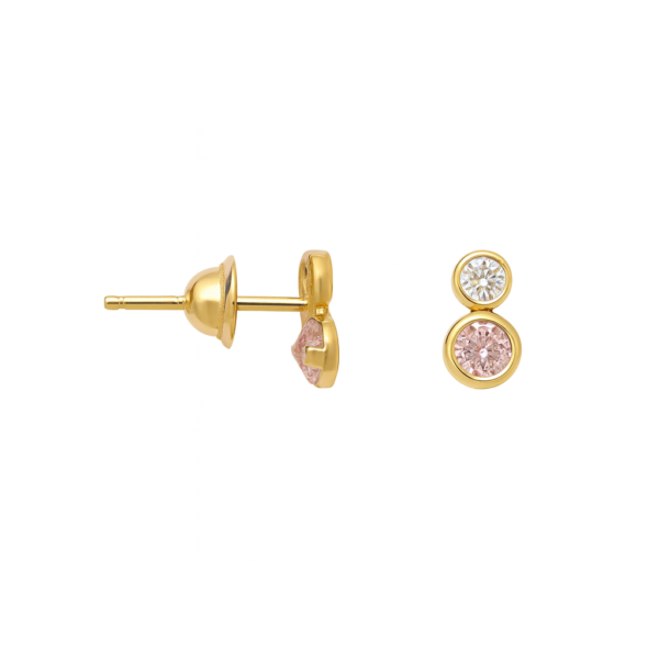 Brinco Duas Pedras Redondas