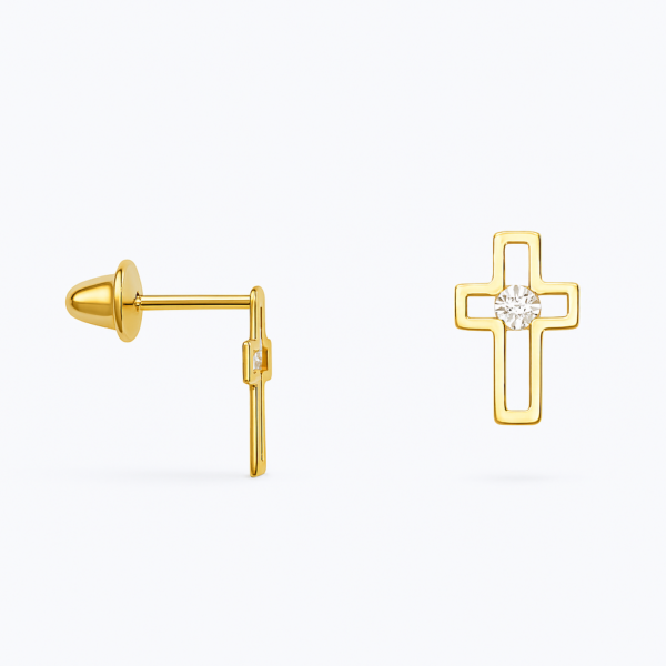 Brinco Cruz com Brilhantes