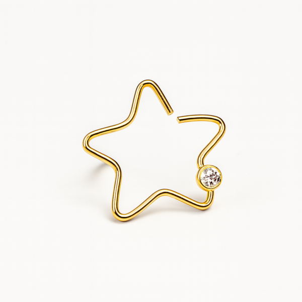 Piercing Estrela com Pedra