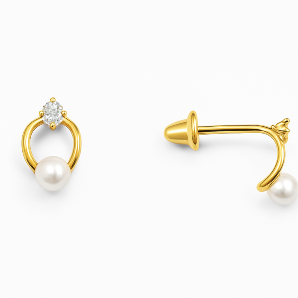 Brinco Pérola com Brilhante