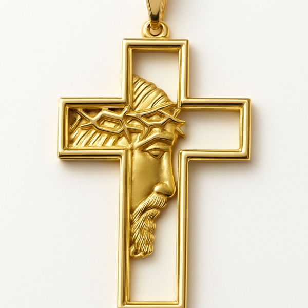 Pingente Cruz Face de Cristo