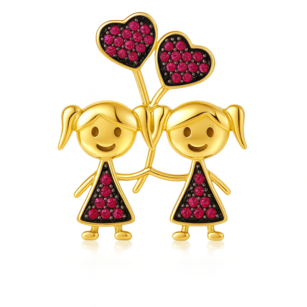 Pingente Meninas com Balão