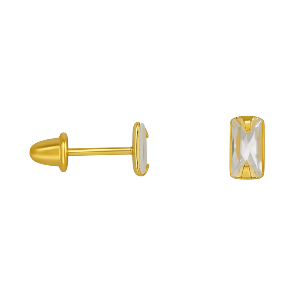 Brinco Pedra Retângulo