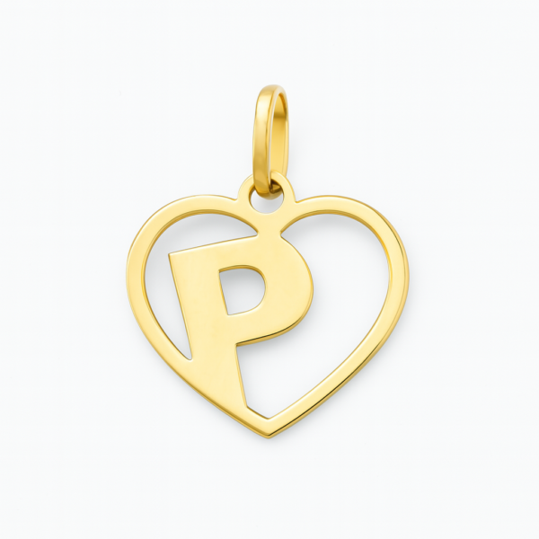 Pingente Letra P Coração