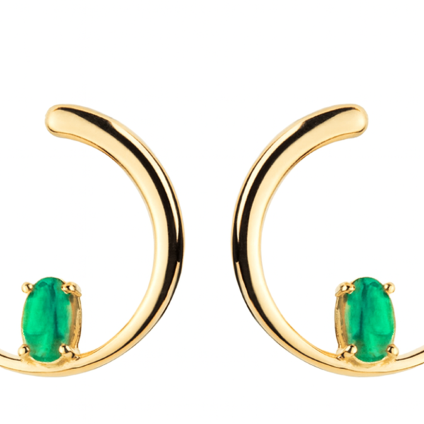 Brinco Meio Círculo com Crisopázio