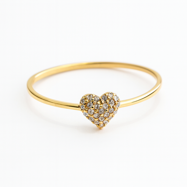 Anel Coração com Pedras