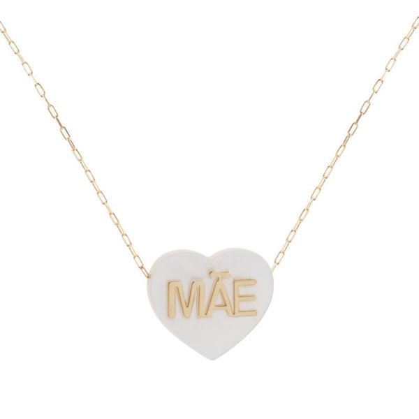 Gargantilha Coração Mãe em Madrepérola