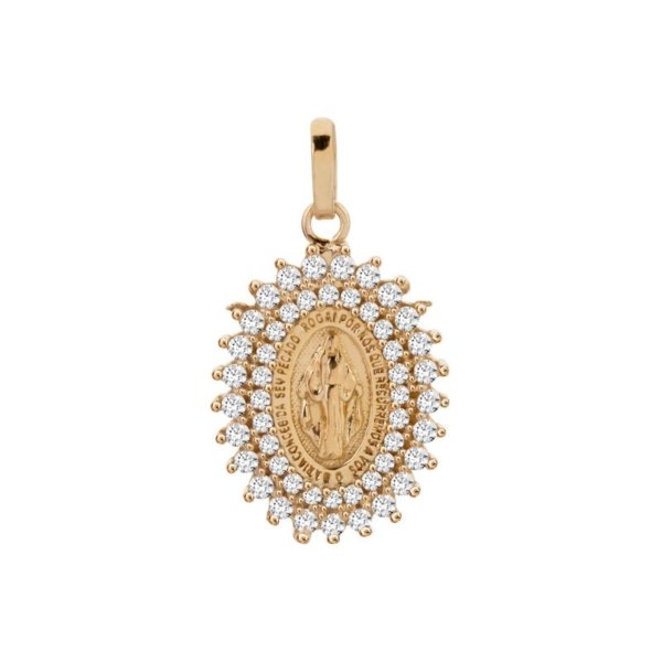 Pingente Nossa Sra. das Graças com Pedras