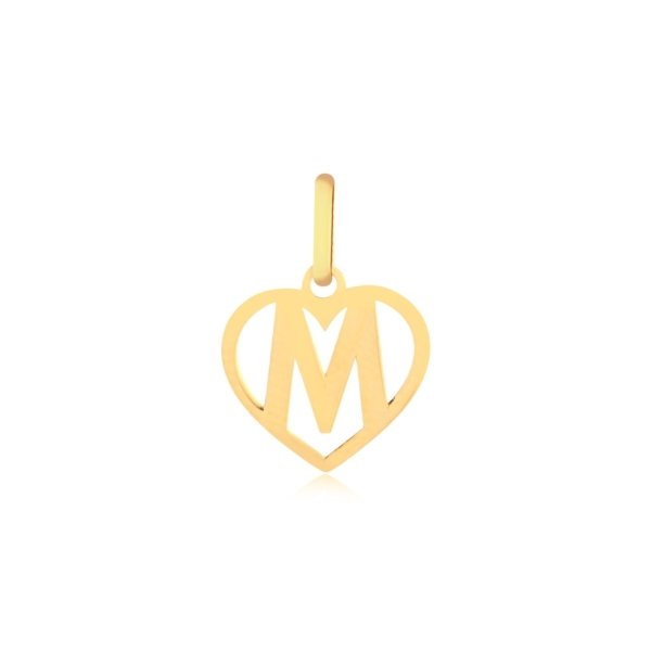 Pingente Letra M Coração