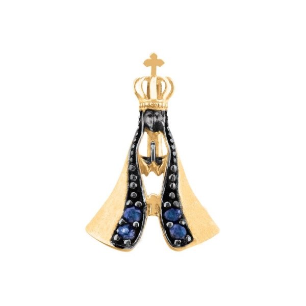 Pingente N. Sra. Aparecida com Safiras