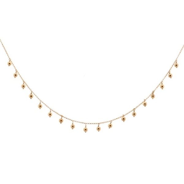 Gargantilha Portuguesa Bolas Penduradas