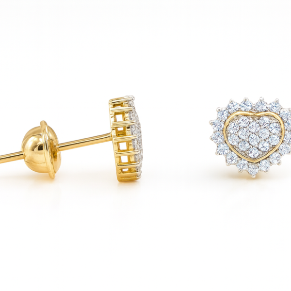 Brinco Coração com Pedras