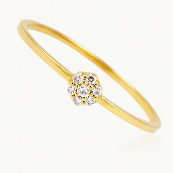 Anel Flor com Brilhantes