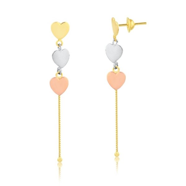 Brinco Corações Tricolor e Veneziana