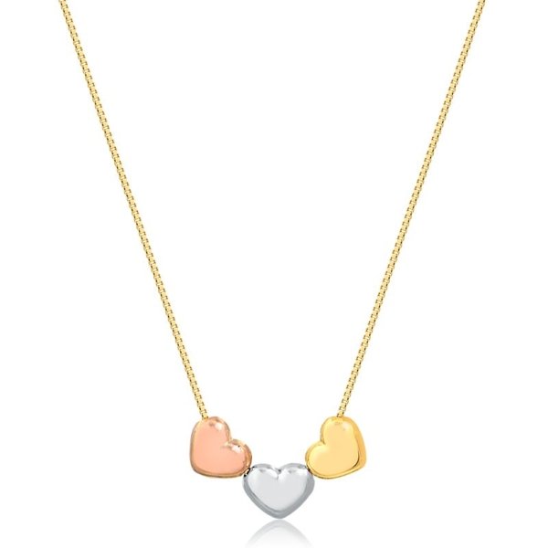 Gargantilha Veneziana Corações Tricolor