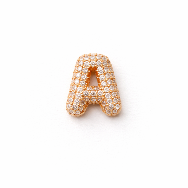 Pingente Letra A Galeria com Pedras