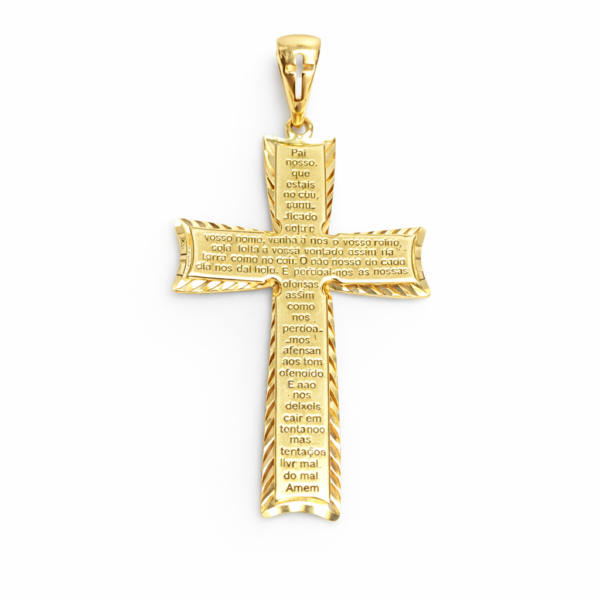 Pingente Cruz Pai Nosso Diamantada