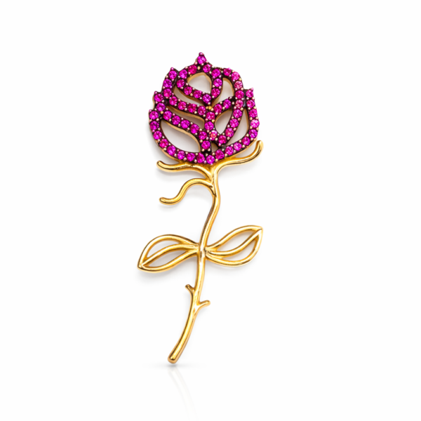 Pingente Rosa com Pedras