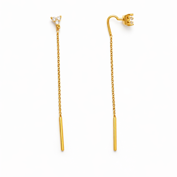 Brinco Trio de Pedras com Veneziana